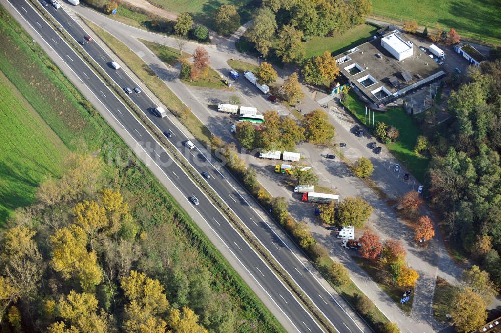 Weitenung von oben - Baustelle Ausbau Autobahn A 5