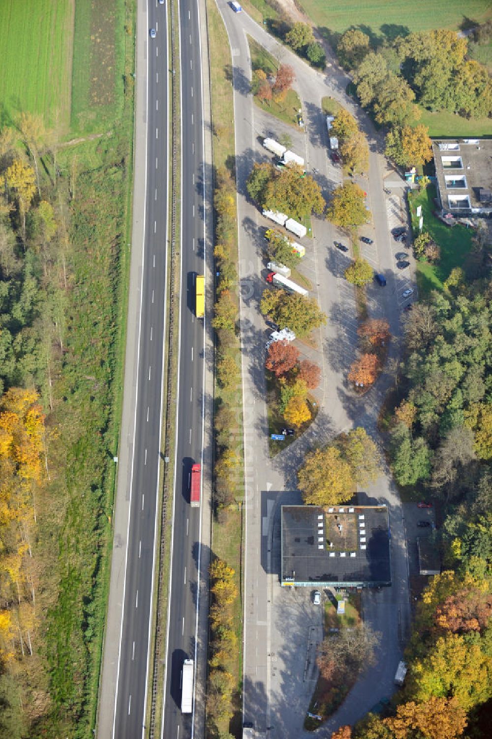 Luftaufnahme Weitenung - Baustelle Ausbau Autobahn A 5