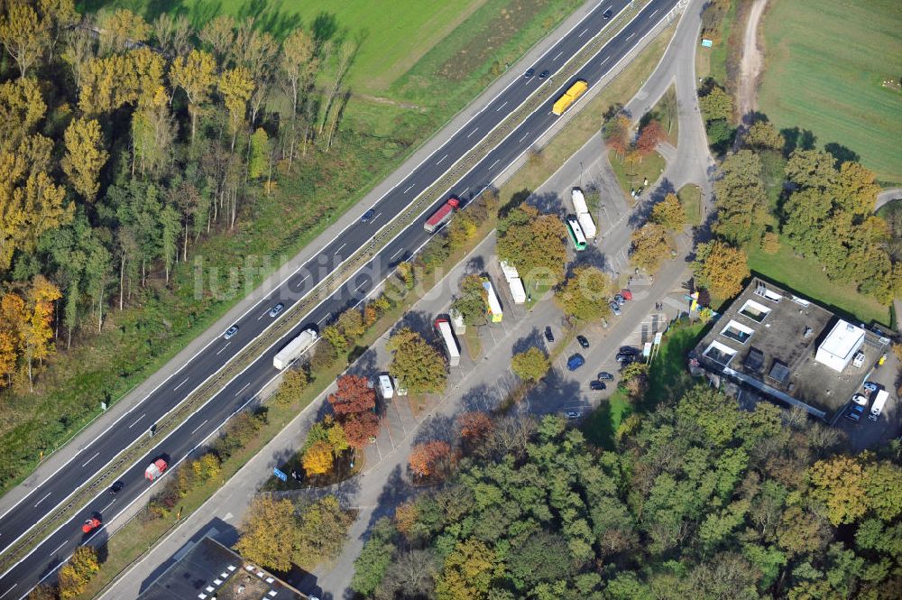 Weitenung von oben - Baustelle Ausbau Autobahn A 5