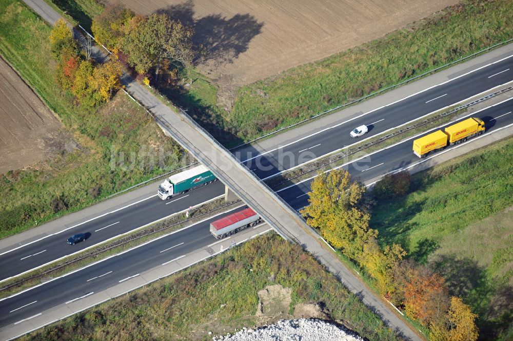 Luftaufnahme Weitenung - Baustelle Ausbau Autobahn A 5