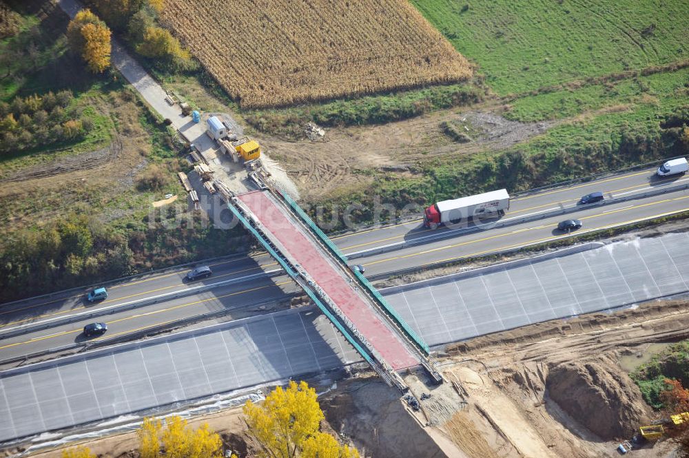 Luftaufnahme Weitenung - Baustelle Ausbau Autobahn A 5