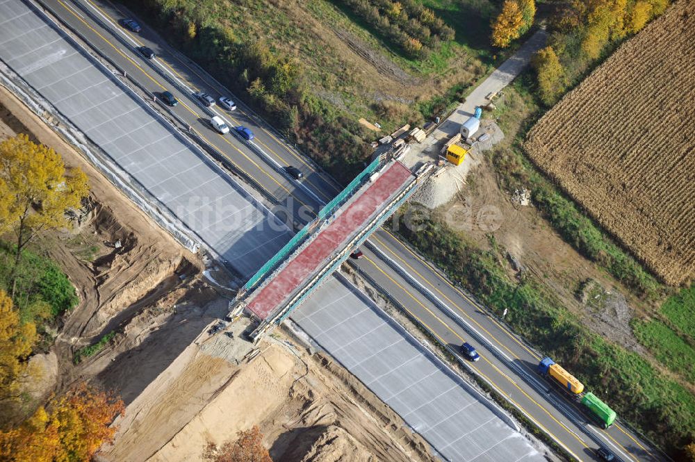 Luftbild Weitenung - Baustelle Ausbau Autobahn A 5