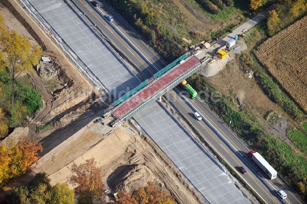 Luftaufnahme Weitenung - Baustelle Ausbau Autobahn A 5