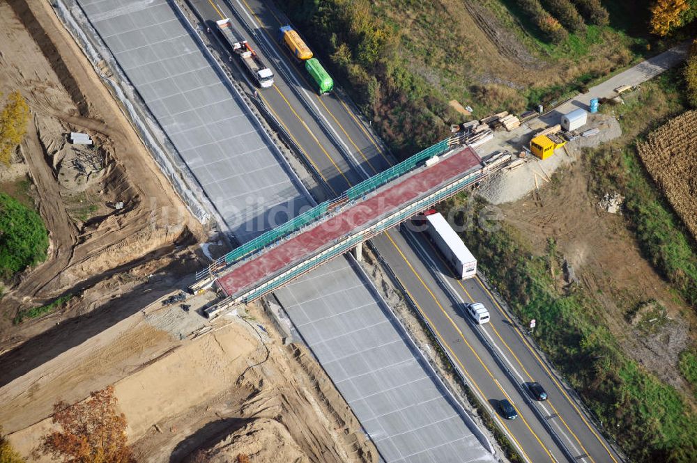 Weitenung von oben - Baustelle Ausbau Autobahn A 5