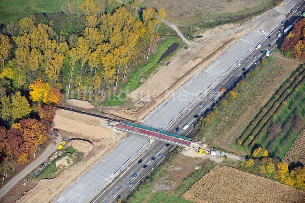 Weitenung von oben - Baustelle Ausbau Autobahn A 5