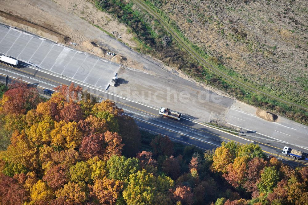 Weitenung von oben - Baustelle Ausbau Autobahn A 5