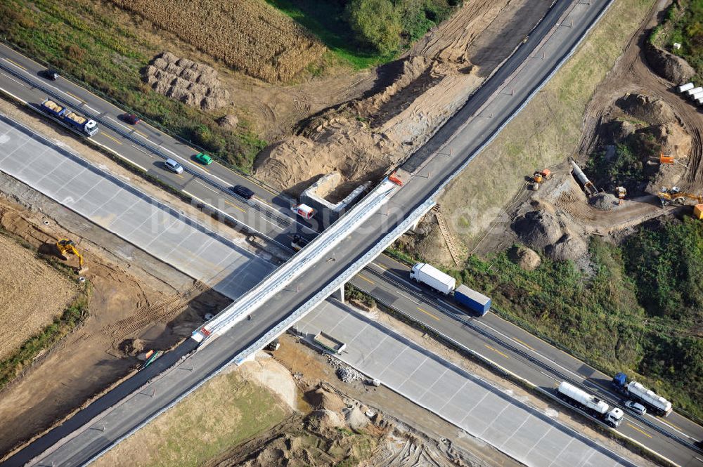 Luftaufnahme Weitenung - Baustelle Ausbau Autobahn A 5