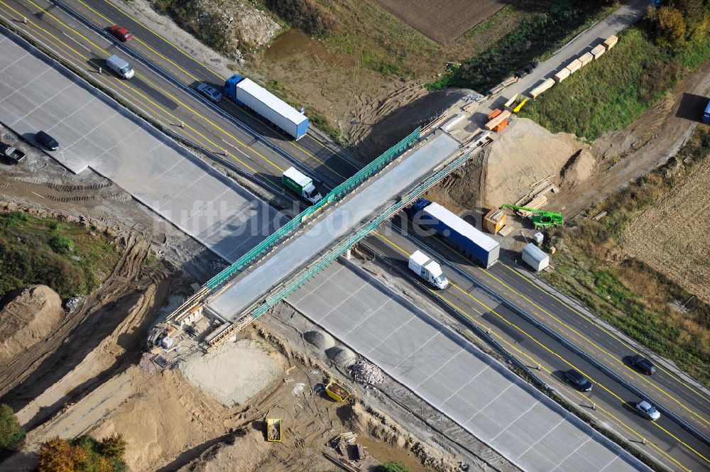 Luftaufnahme Weitenung - Baustelle Ausbau Autobahn A 5