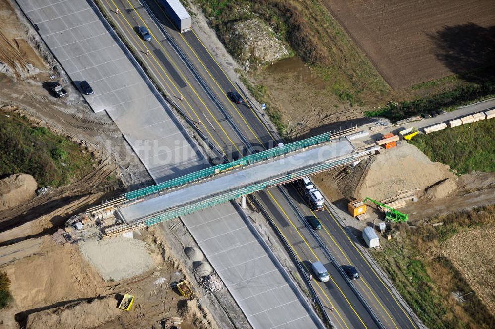 Weitenung von oben - Baustelle Ausbau Autobahn A 5