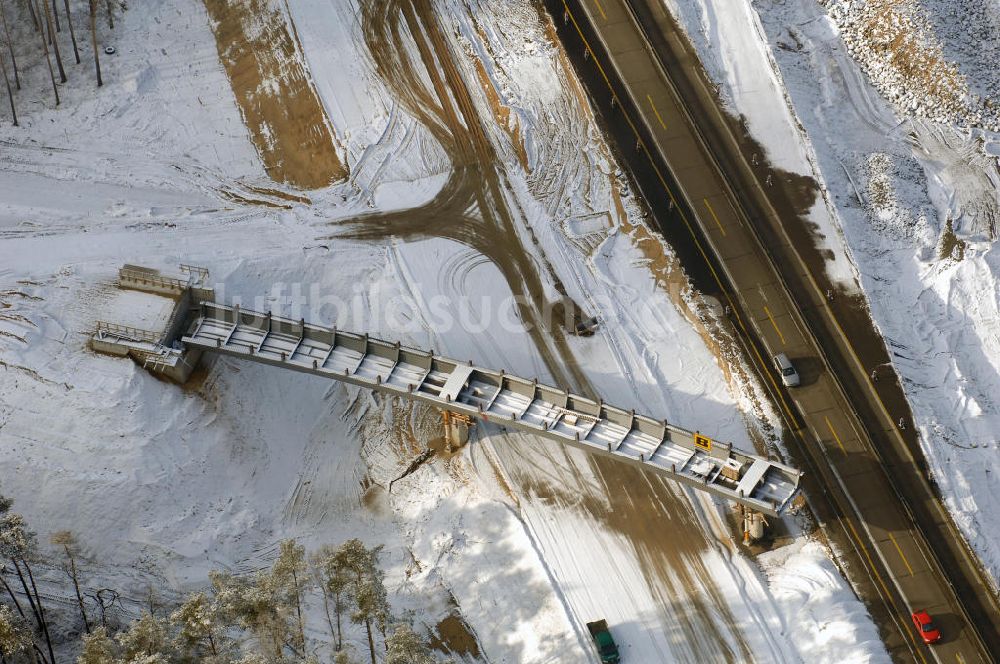 Nuthetal von oben - Baustelle vom Um- und Ausbau des Autobahndreieck Nuthetal (A 10 und A 115)