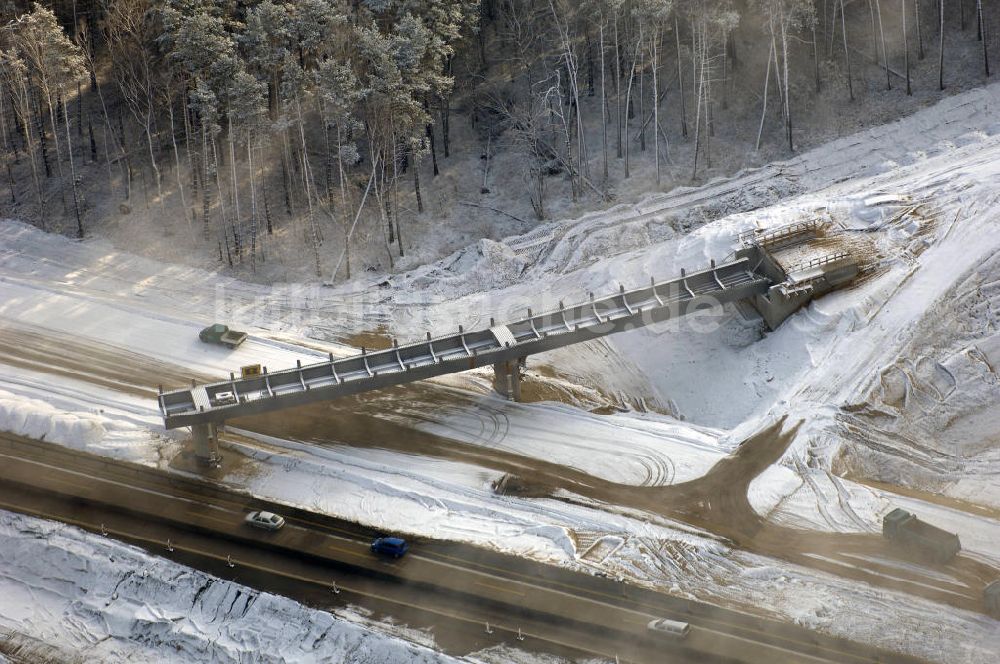 Nuthetal aus der Vogelperspektive: Baustelle vom Um- und Ausbau des Autobahndreieck Nuthetal (A 10 und A 115)