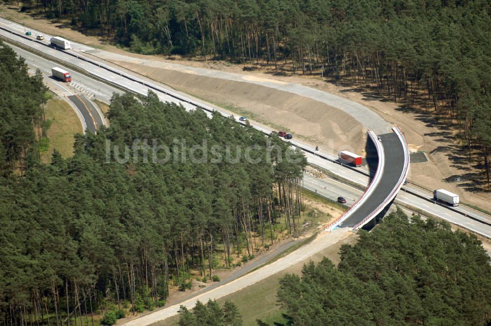 Nuthetal von oben - Baustelle vom Um- und Ausbau des Autobahndreieck Nuthetal (A 10 und A 115)