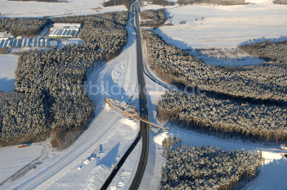 Luftbild Nuthetal - Baustelle vom Um- und Ausbau des Autobahndreieck Nuthetal (A 10