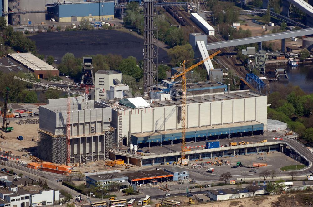 Berlin von oben - Baustelle der Ausbaufläche der Müllverbrennungsanlage Ruhleben der Berliner Stadtreinigung (BSR) in Berlin-Spandau