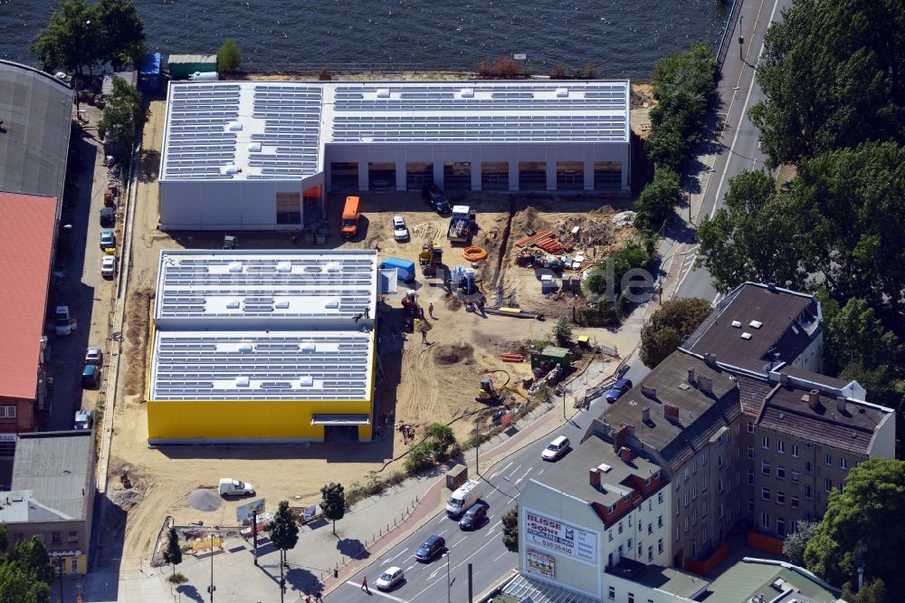 Luftbild Berlin - Baustelle der Auto plus AG Werkstatt in Berlin Schöneweide