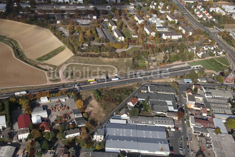 Mainz aus der Vogelperspektive: Baustelle der Autobahn BAB A60 in Mainz im Bundesland Rheinland-Pfalz