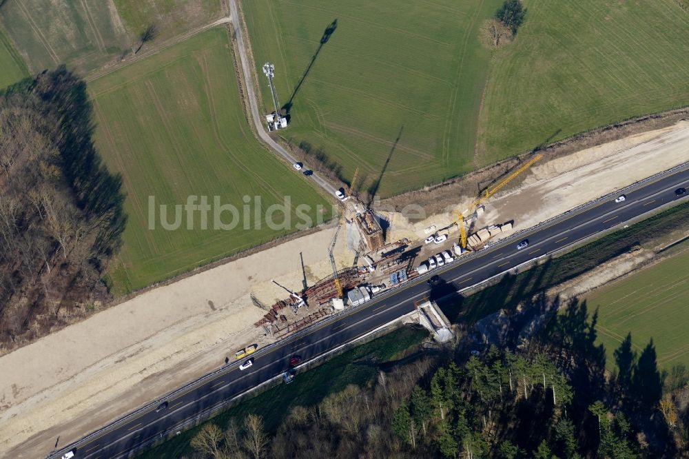 Luftbild Northeim - Baustelle am Autobahn- Brückenbauwerk der BAB A7 in Northeim im Bundesland Niedersachsen, Deutschland