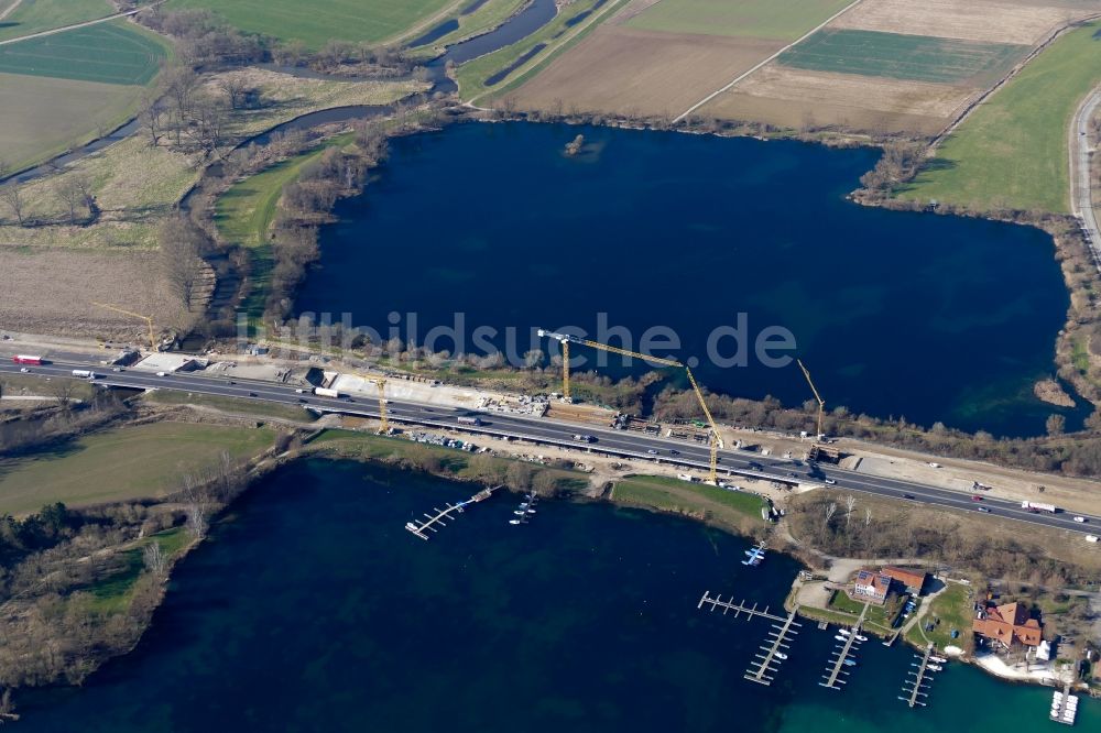 Luftaufnahme Northeim - Baustelle am Autobahn- Brückenbauwerk der BAB A7 in Northeim im Bundesland Niedersachsen, Deutschland