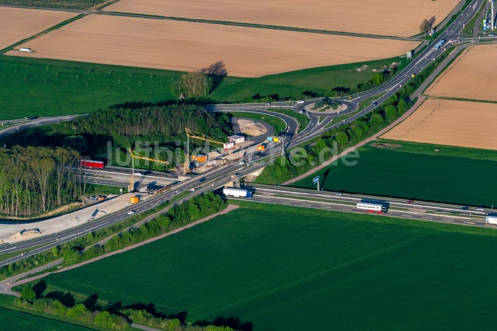 Luftbild Ringsheim - Baustelle an der Autobahnabfahrt der BAB A5 in Ringsheim im Bundesland Baden-Württemberg, Deutschland