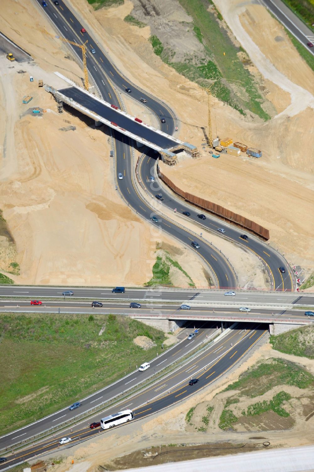 Schwanebeck aus der Vogelperspektive: Baustelle Autobahndreieck Schwanebeck bzw. Kreuz Barnim