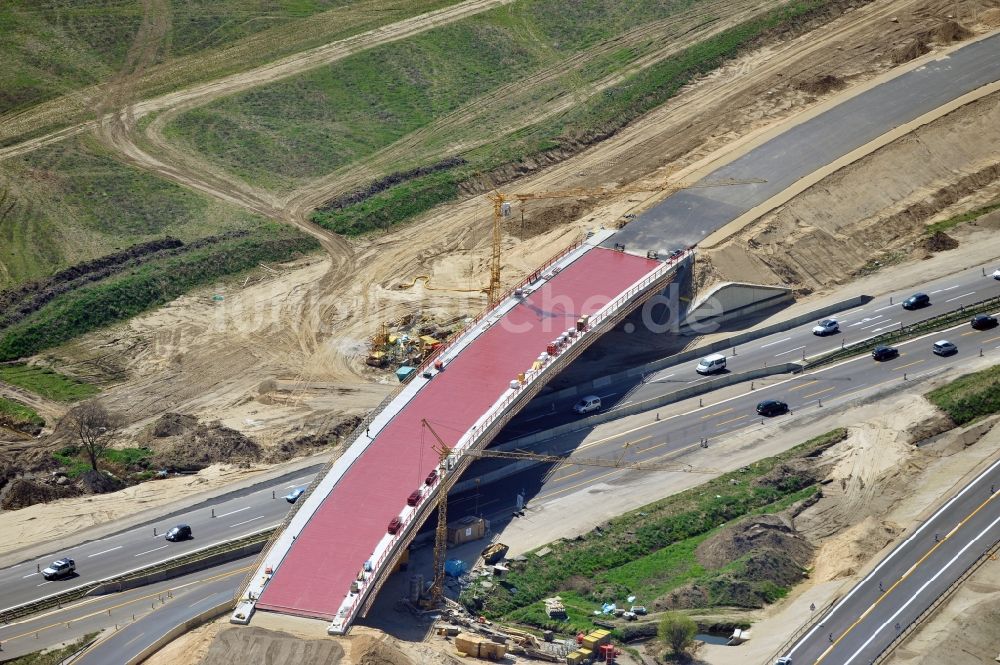 Schwanebeck aus der Vogelperspektive: Baustelle Autobahndreieck Schwanebeck bzw. Kreuz Barnim