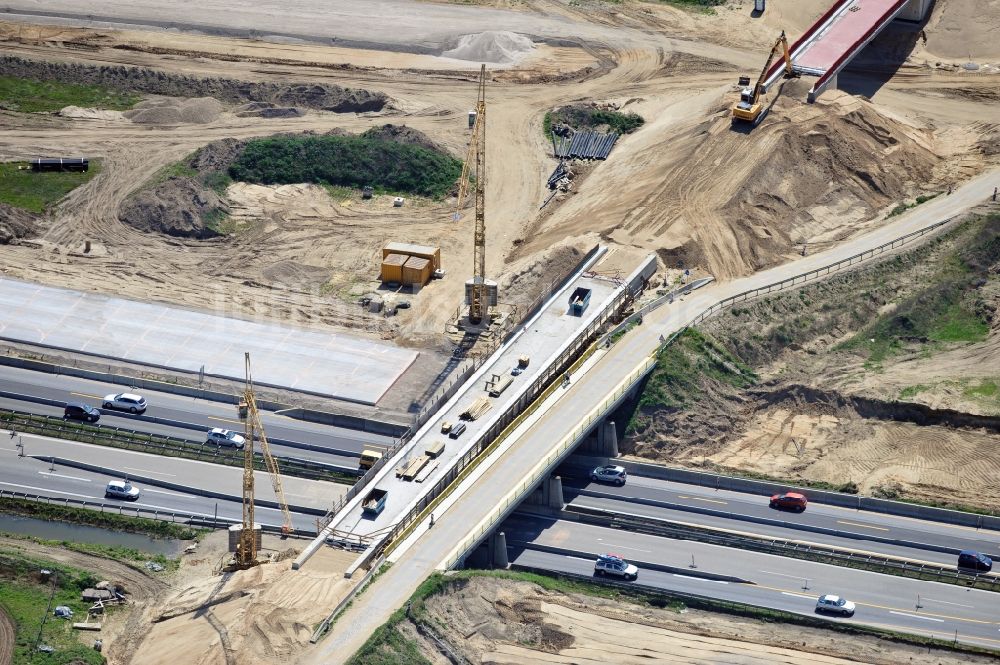 Luftbild Schwanebeck - Baustelle Autobahndreieck Schwanebeck bzw. Kreuz Barnim