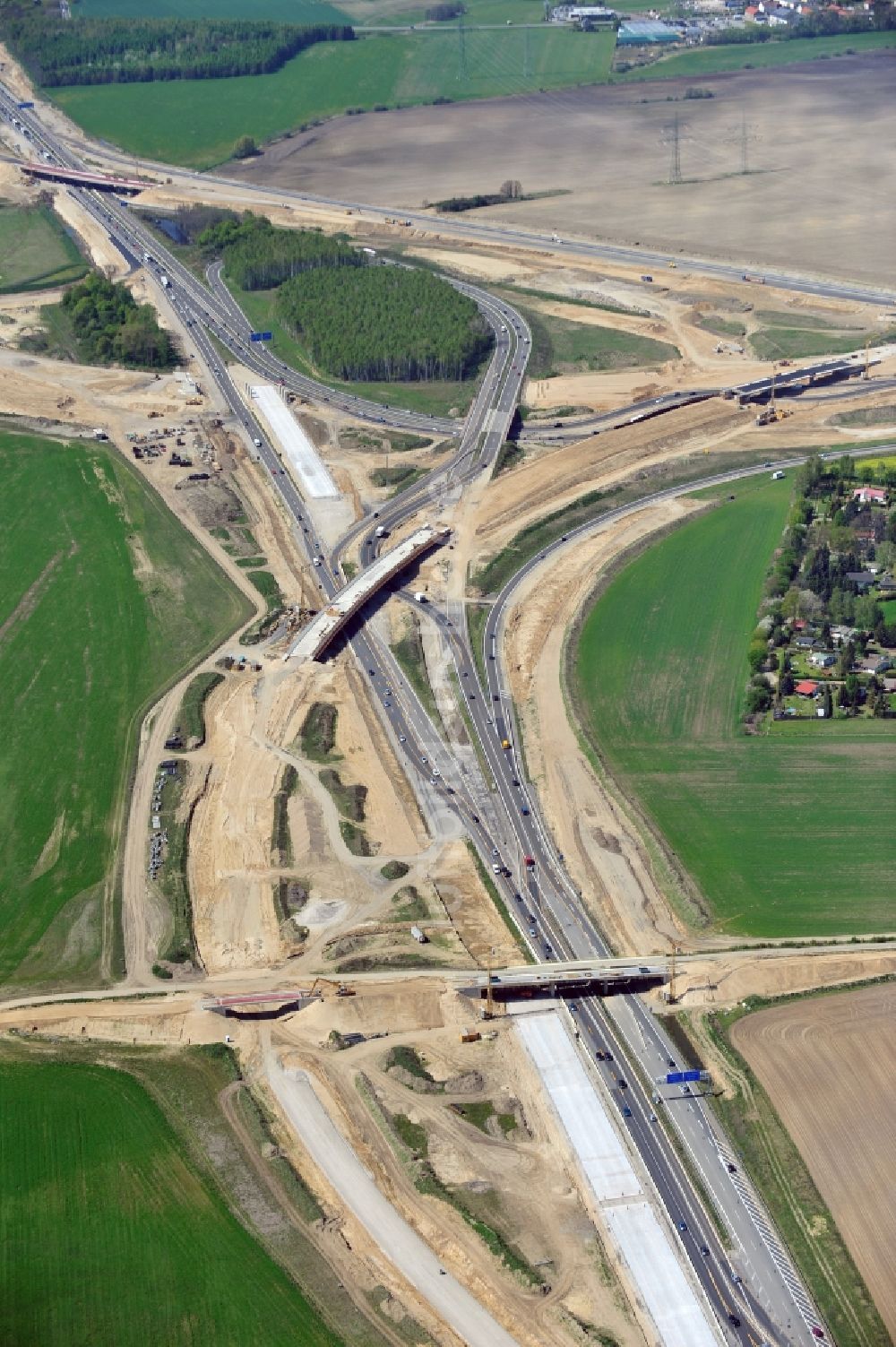 Luftbild Schwanebeck - Baustelle Autobahndreieck Schwanebeck bzw. Kreuz Barnim