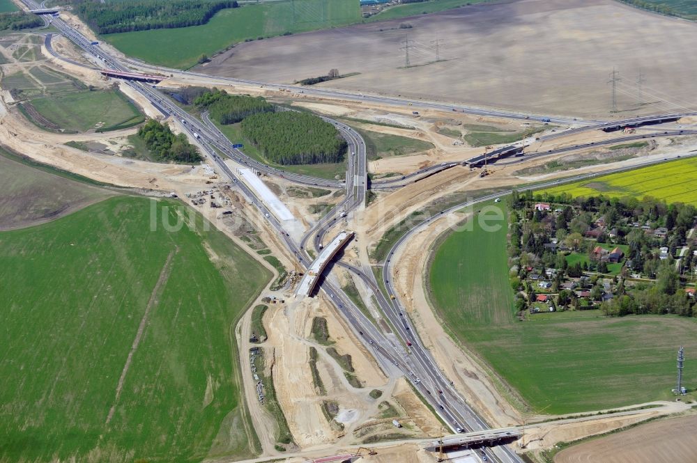 Luftaufnahme Schwanebeck - Baustelle Autobahndreieck Schwanebeck bzw. Kreuz Barnim