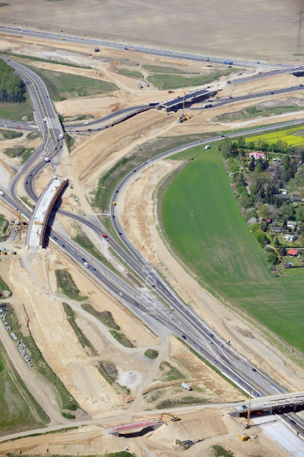 Schwanebeck von oben - Baustelle Autobahndreieck Schwanebeck bzw. Kreuz Barnim