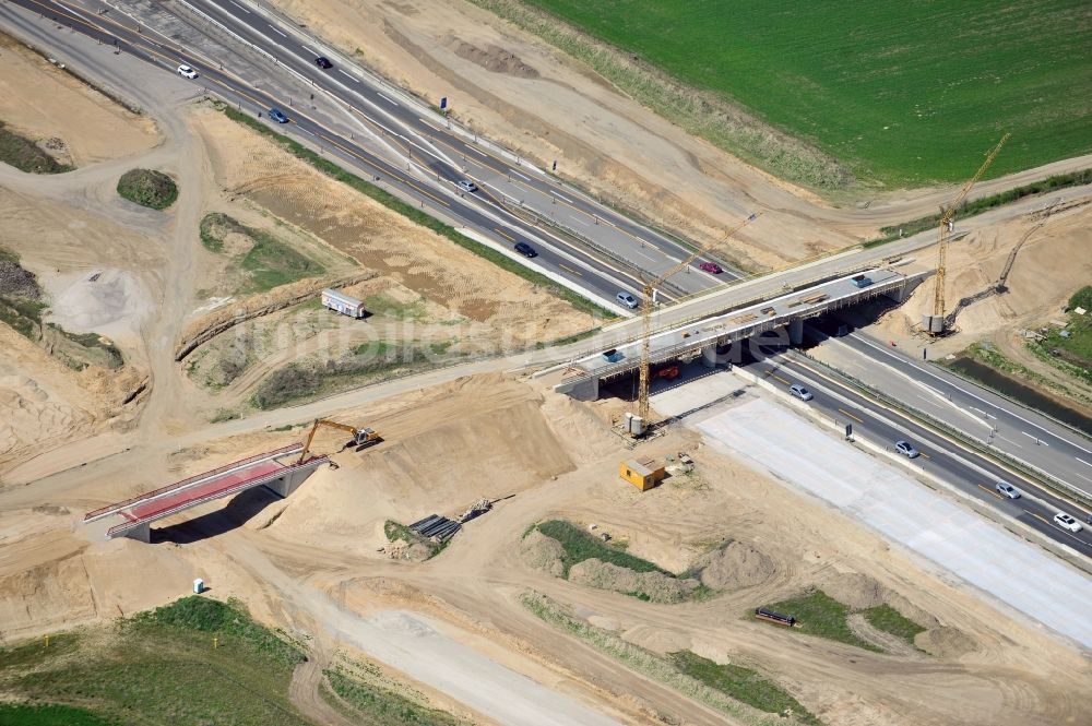 Schwanebeck aus der Vogelperspektive: Baustelle Autobahndreieck Schwanebeck bzw. Kreuz Barnim