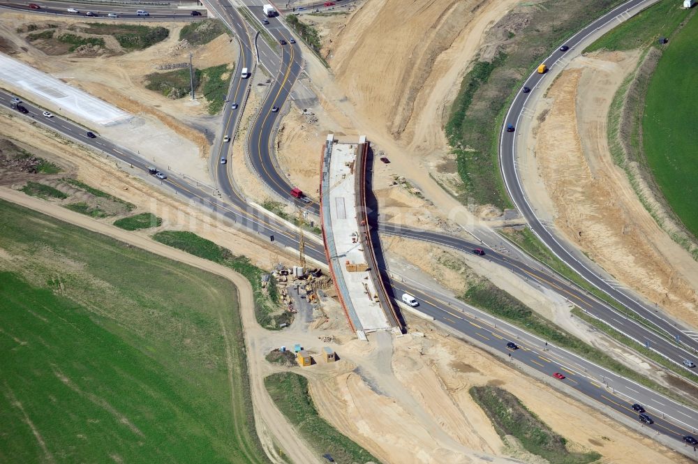 Luftbild Schwanebeck - Baustelle Autobahndreieck Schwanebeck bzw. Kreuz Barnim