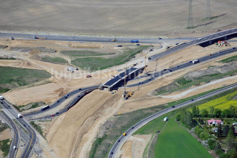 Luftaufnahme Schwanebeck - Baustelle Autobahndreieck Schwanebeck bzw. Kreuz Barnim