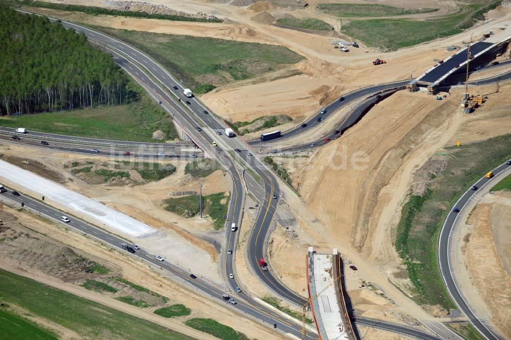 Schwanebeck von oben - Baustelle Autobahndreieck Schwanebeck bzw. Kreuz Barnim