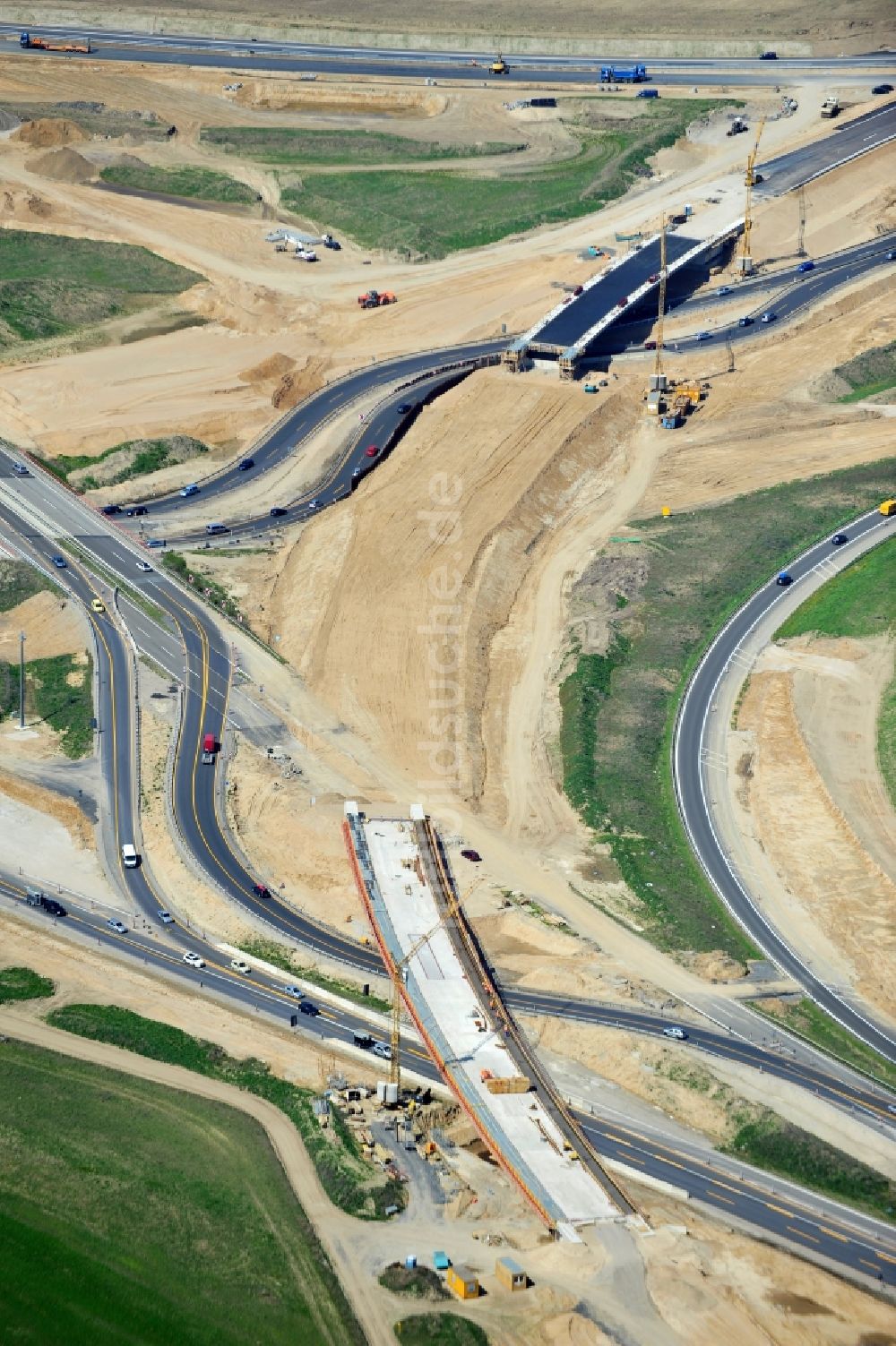 Schwanebeck aus der Vogelperspektive: Baustelle Autobahndreieck Schwanebeck bzw. Kreuz Barnim