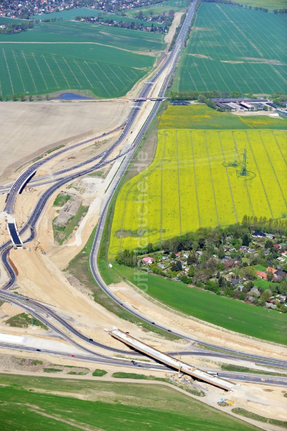 Luftaufnahme Schwanebeck - Baustelle Autobahndreieck Schwanebeck bzw. Kreuz Barnim