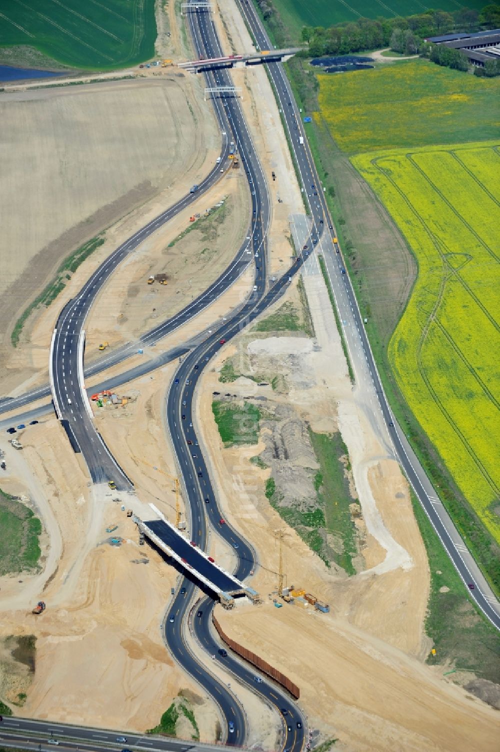 Schwanebeck aus der Vogelperspektive: Baustelle Autobahndreieck Schwanebeck bzw. Kreuz Barnim