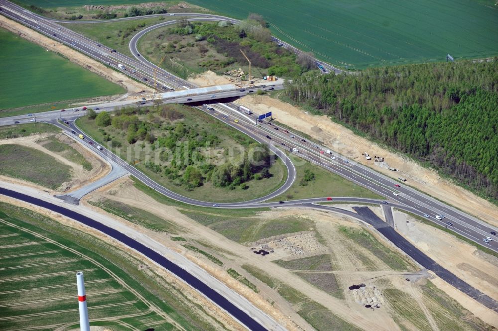 Luftaufnahme Schwanebeck - Baustelle Autobahndreieck Schwanebeck bzw. Kreuz Barnim