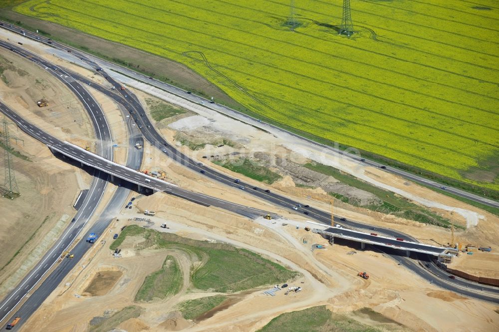 Schwanebeck von oben - Baustelle Autobahndreieck Schwanebeck bzw. Kreuz Barnim