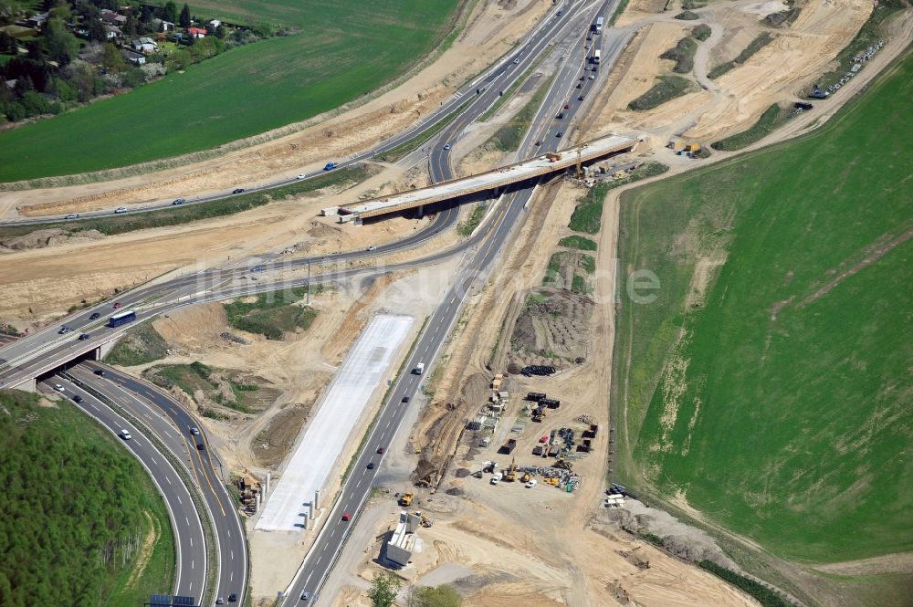 Luftaufnahme Schwanebeck - Baustelle Autobahndreieck Schwanebeck bzw. Kreuz Barnim