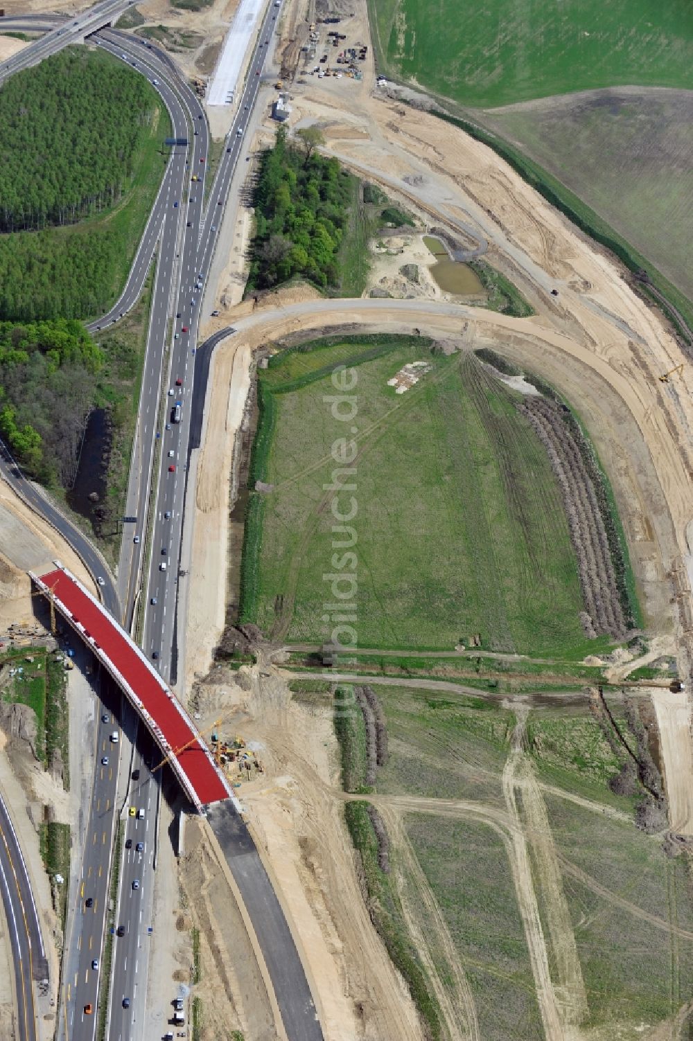 Schwanebeck von oben - Baustelle Autobahndreieck Schwanebeck bzw. Kreuz Barnim