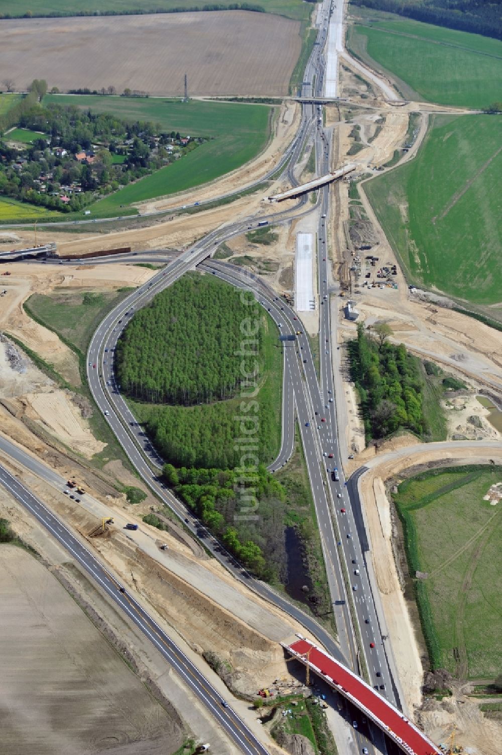 Schwanebeck aus der Vogelperspektive: Baustelle Autobahndreieck Schwanebeck bzw. Kreuz Barnim