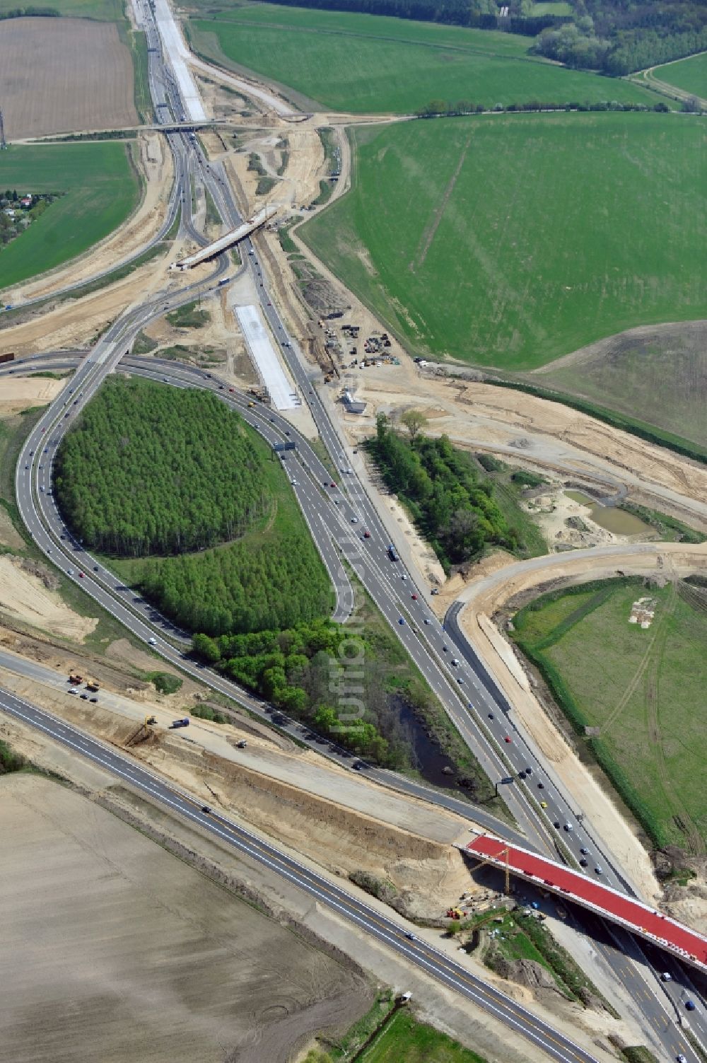 Luftbild Schwanebeck - Baustelle Autobahndreieck Schwanebeck bzw. Kreuz Barnim