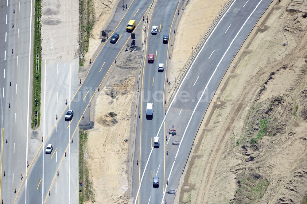 Luftaufnahme Schwanebeck - Baustelle Autobahndreieck Schwanebeck bzw. Kreuz Barnim