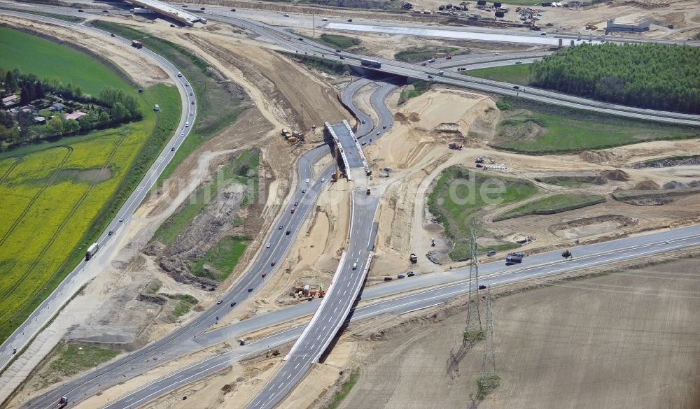 Luftaufnahme Schwanebeck - Baustelle Autobahndreieck Schwanebeck bzw. Kreuz Barnim