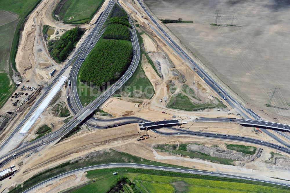 Schwanebeck aus der Vogelperspektive: Baustelle Autobahndreieck Schwanebeck bzw. Kreuz Barnim