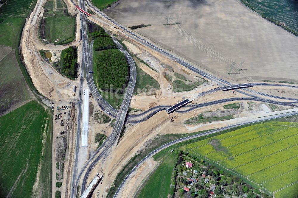 Luftbild Schwanebeck - Baustelle Autobahndreieck Schwanebeck bzw. Kreuz Barnim