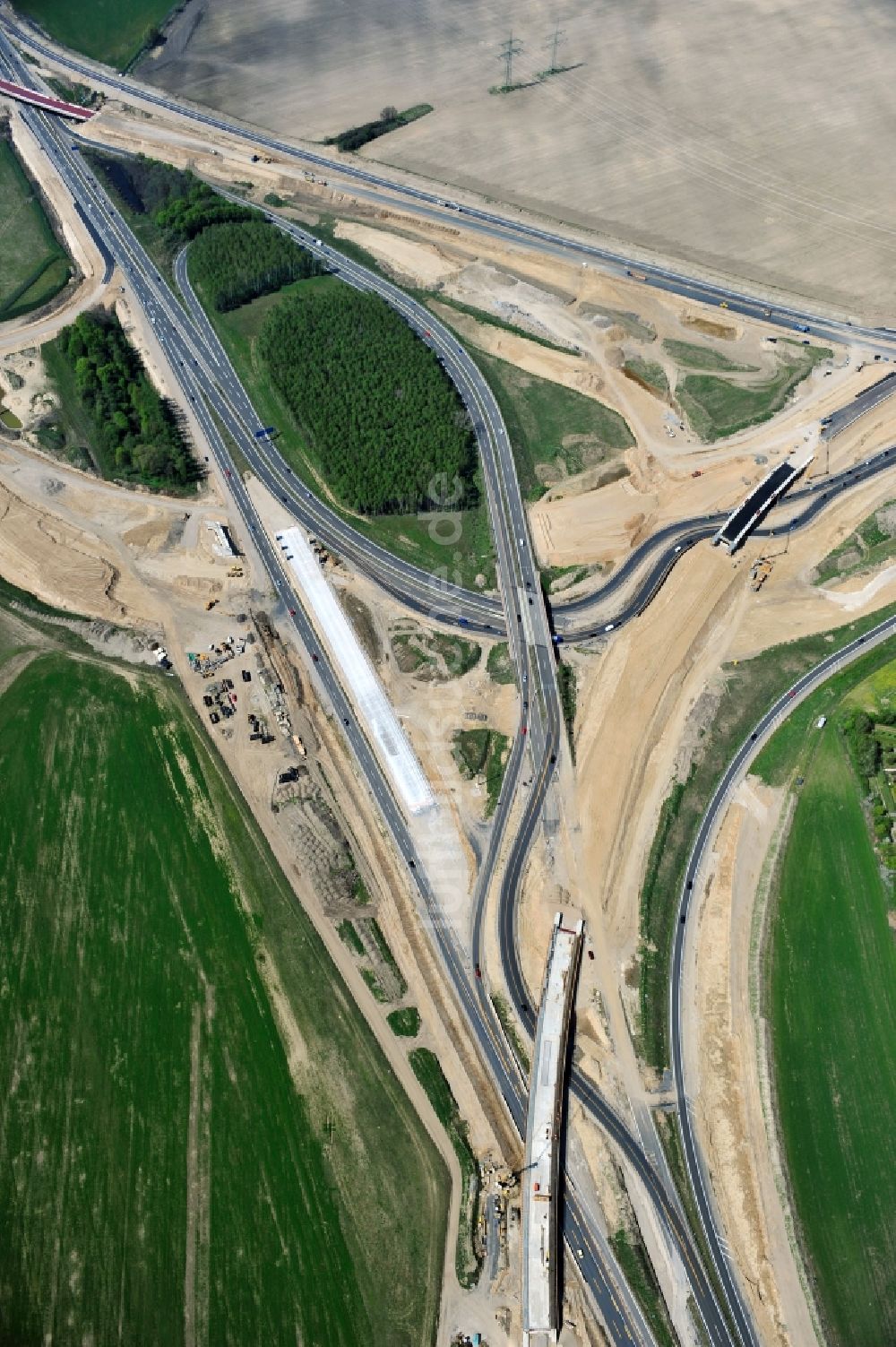 Luftaufnahme Schwanebeck - Baustelle Autobahndreieck Schwanebeck bzw. Kreuz Barnim