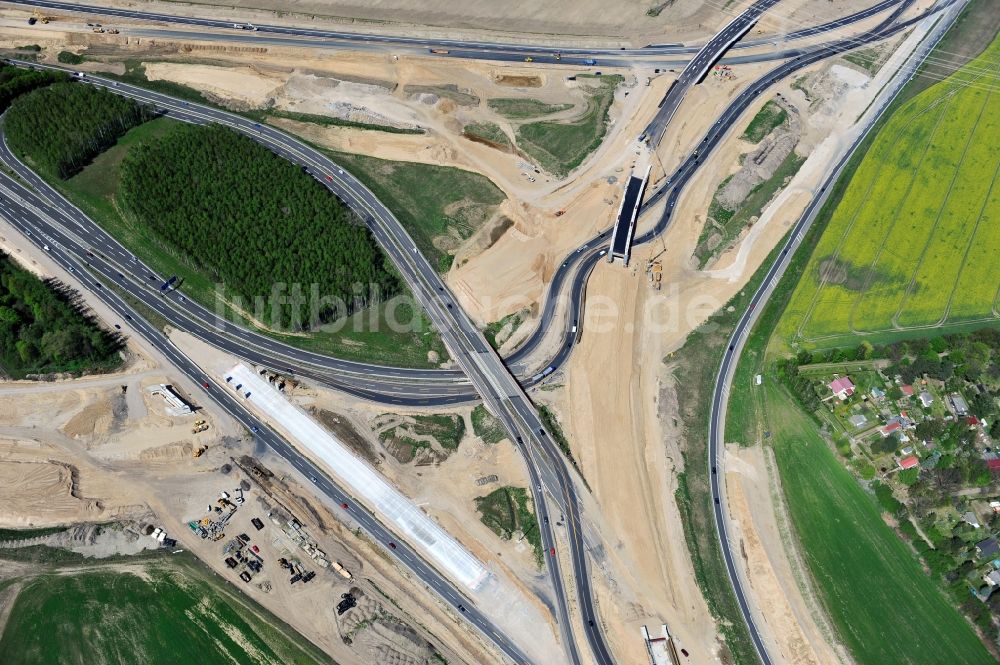 Schwanebeck von oben - Baustelle Autobahndreieck Schwanebeck bzw. Kreuz Barnim