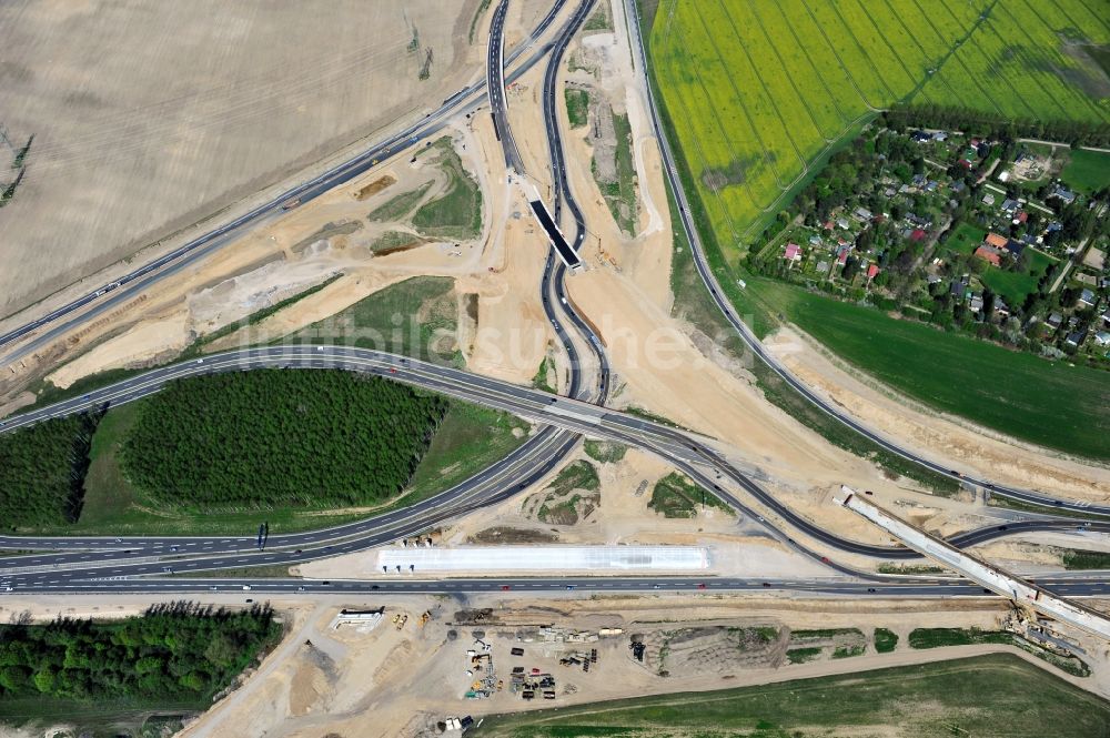 Schwanebeck aus der Vogelperspektive: Baustelle Autobahndreieck Schwanebeck bzw. Kreuz Barnim