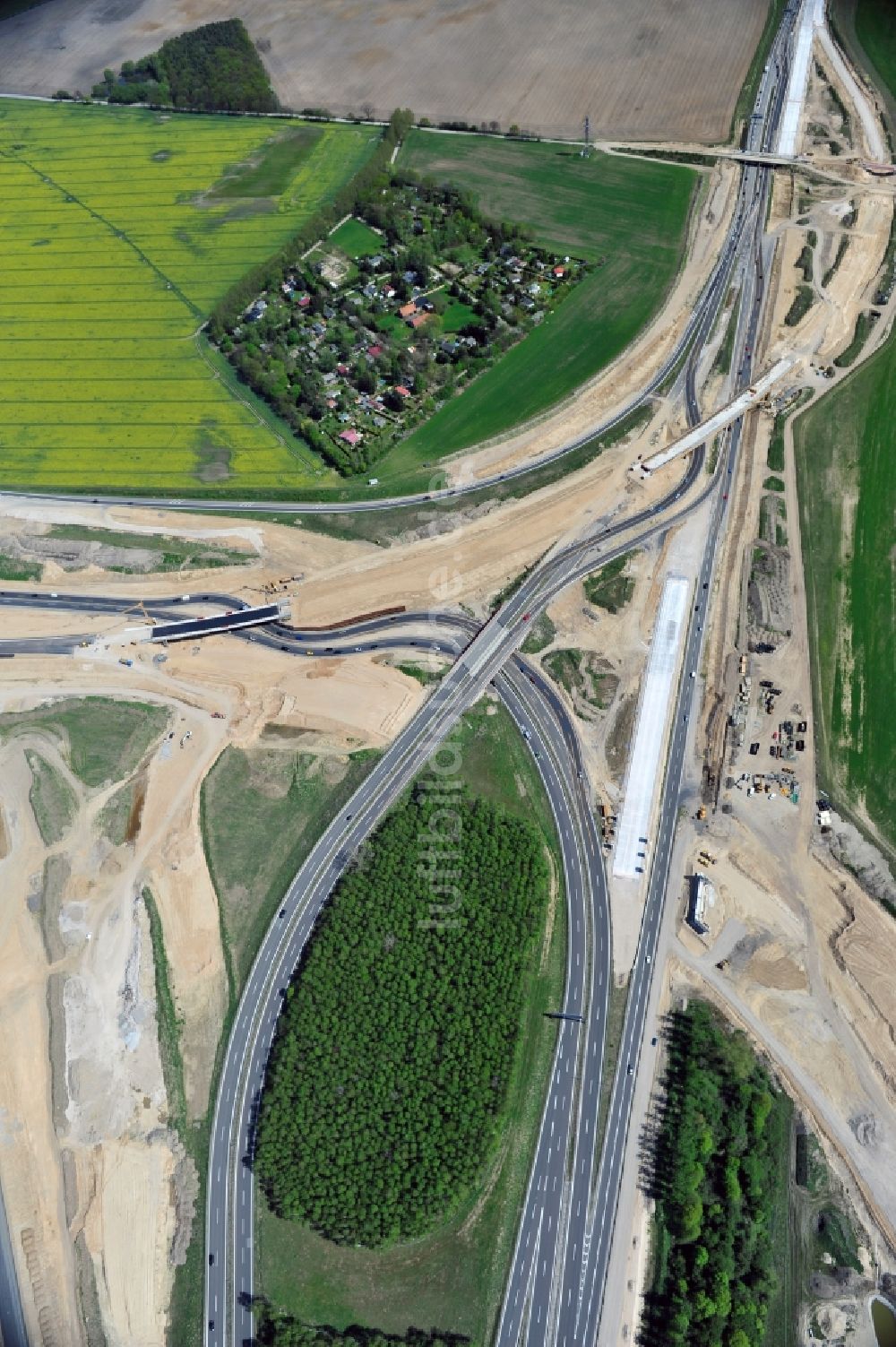 Luftaufnahme Schwanebeck - Baustelle Autobahndreieck Schwanebeck bzw. Kreuz Barnim